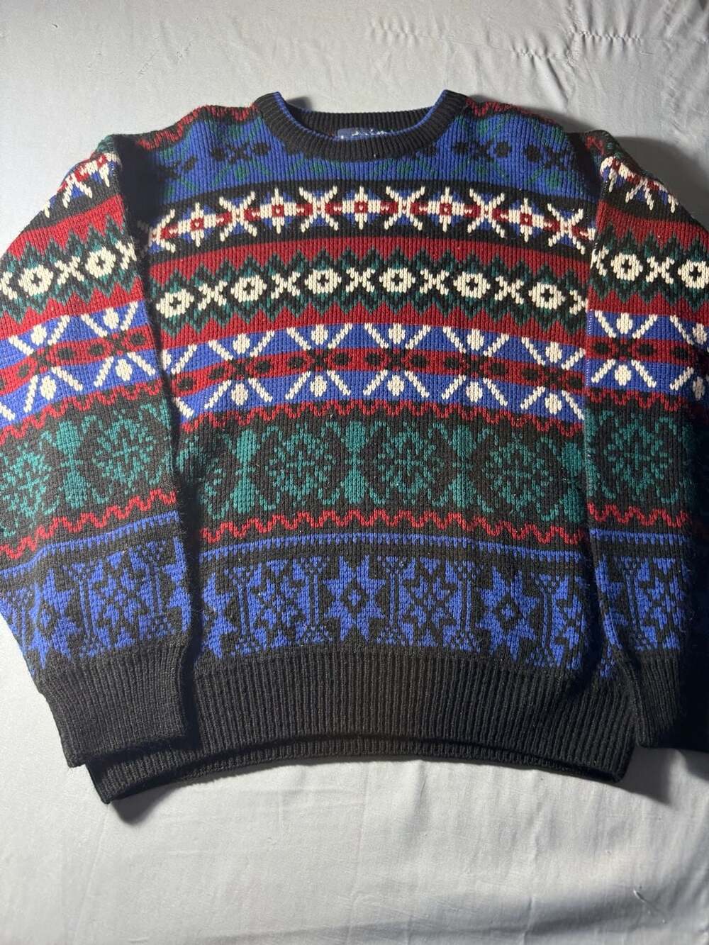 Interim Fair Isle Sweater Size M Vintage Geometric